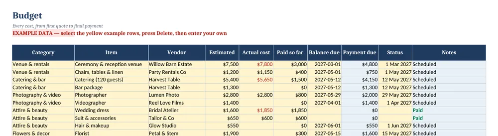 Wedding Budget Planner — screenshot 2